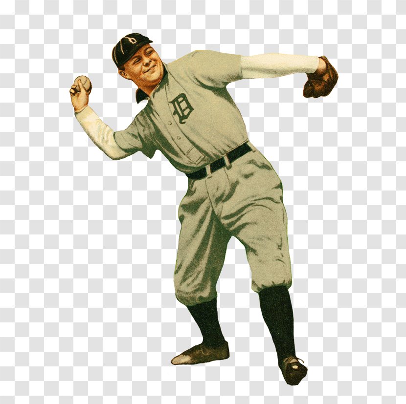 Vintage Base Ball Baseball Player Detroit Tigers Pitcher - Human Behavior - Players Clipart Transparent PNG