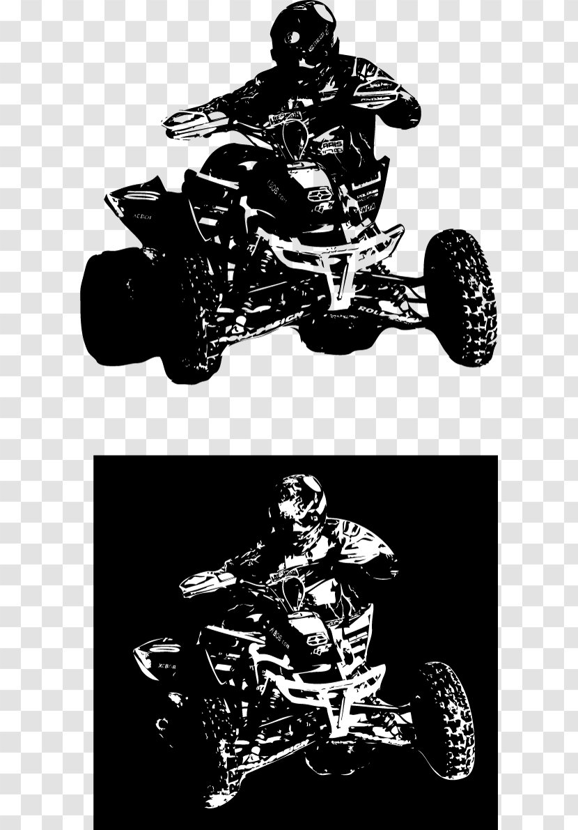 Motor Vehicle All-terrain Honda Motocross - Monochrome - Tattoos De Ave Fenix Transparent PNG