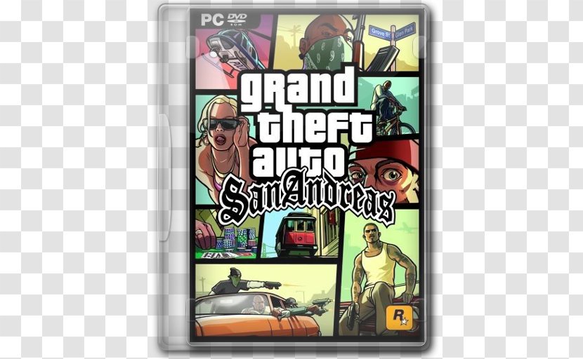 Grand Theft Auto: San Andreas Auto V IV PlayStation 2 - Video Game Software - GTA Transparent PNG