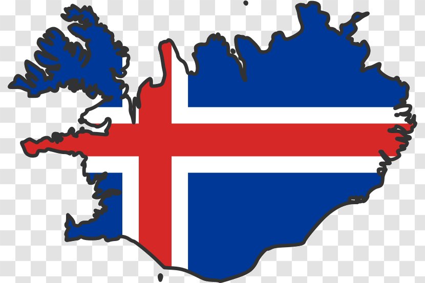 Flag Of Iceland T-shirt - Vector Map Transparent PNG