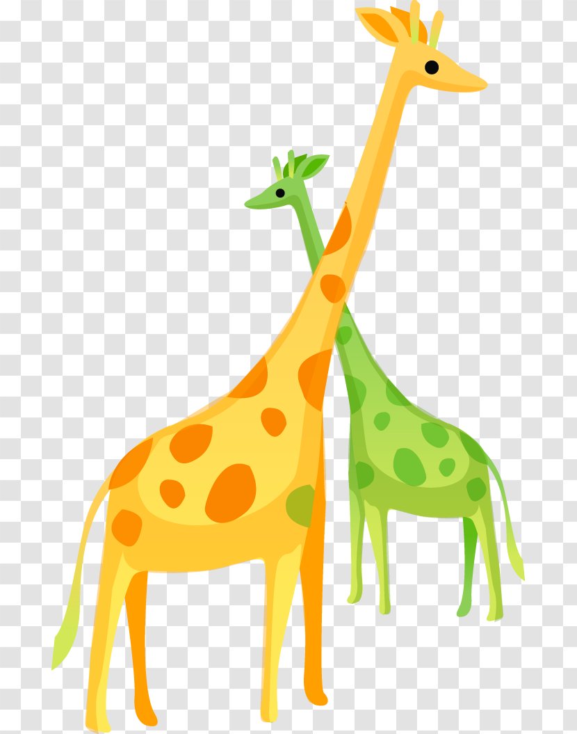 Northern Giraffe Yellow Cartoon Clip Art - Animal Figure - Cute Transparent PNG