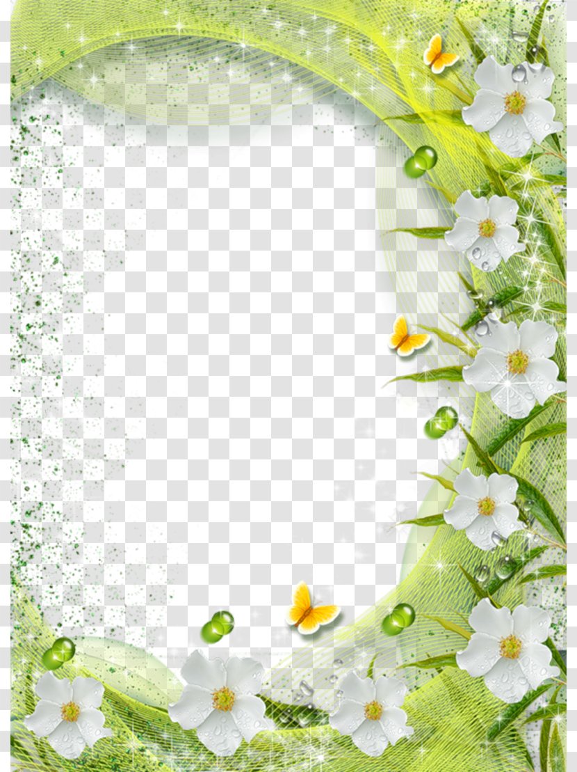 Picture Frame Flower - Green - White Transparent Background Transparent PNG