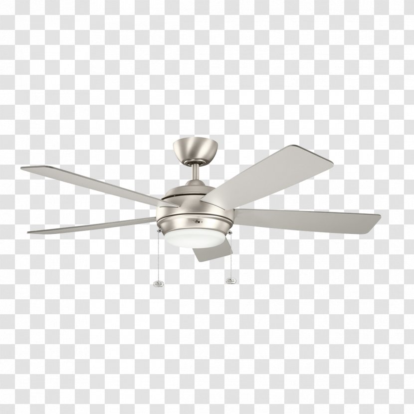 Light Brushed Metal Kichler Starkk Ceiling Fans - Kittery Point - Polish Fan Transparent PNG