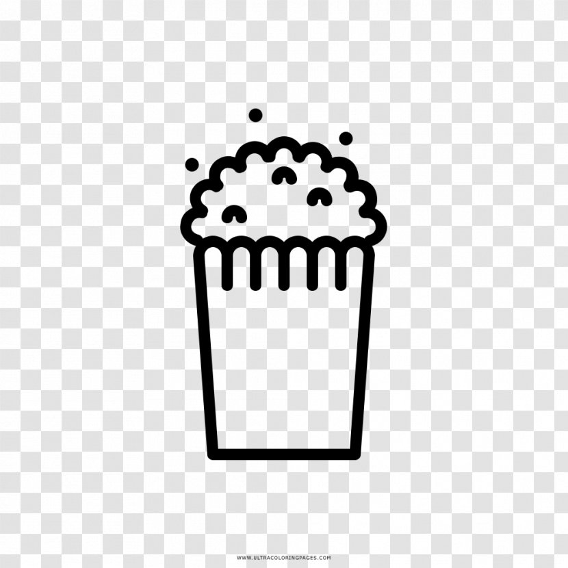 Popcorn Coloring Book Drawing Maize Black And White - Text Transparent PNG
