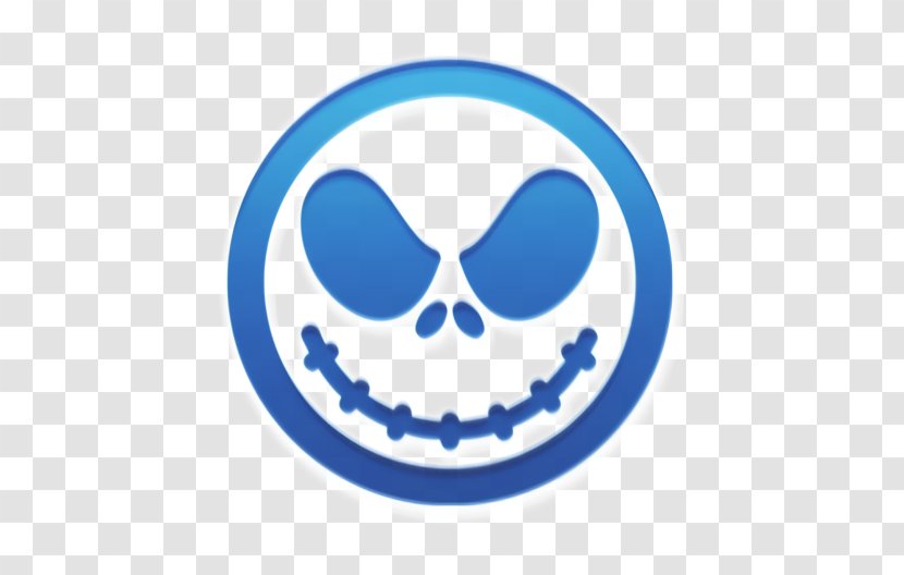 Halloween Icon Jack Skellington - Electric Blue - Symbol Smile Transparent PNG