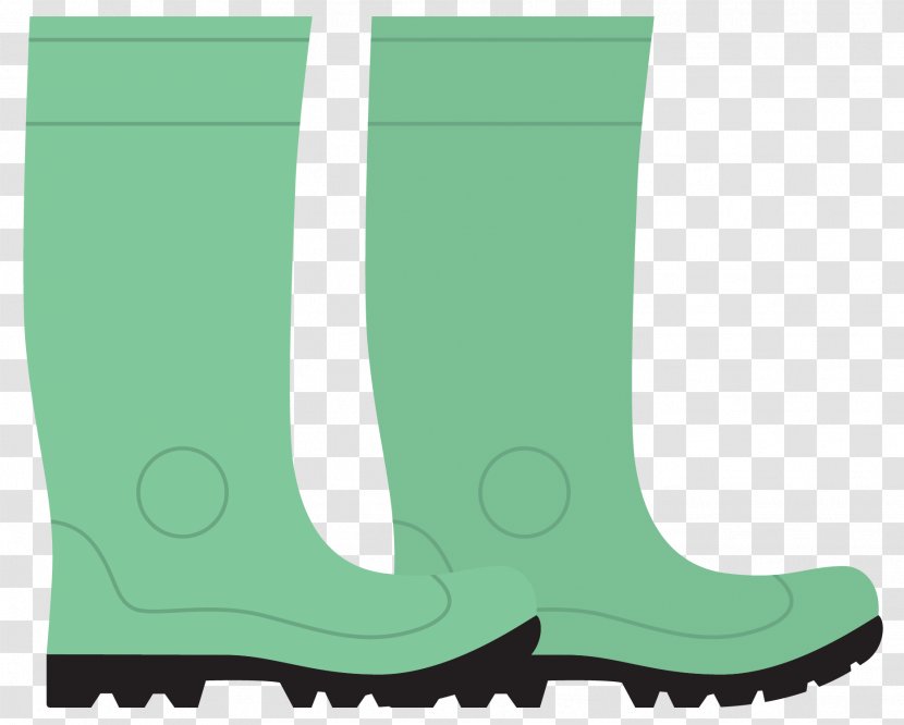 Wellington Boot - Grass - Vector Cartoon Green Rain Boots Transparent PNG