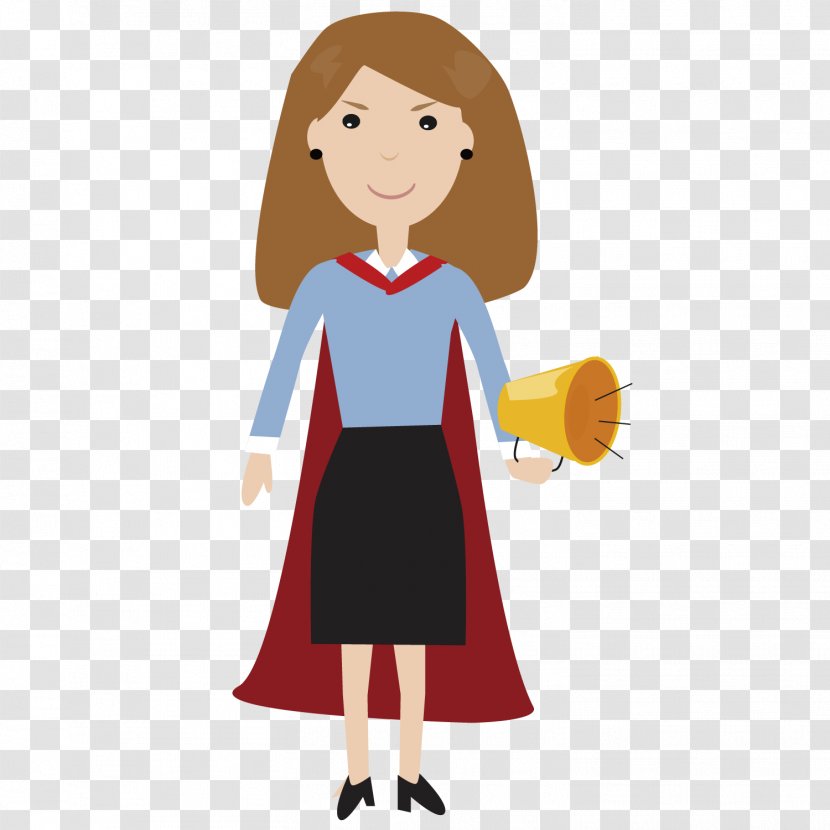 Clip Art - Tree - A Confident Woman Holding Horn Transparent PNG