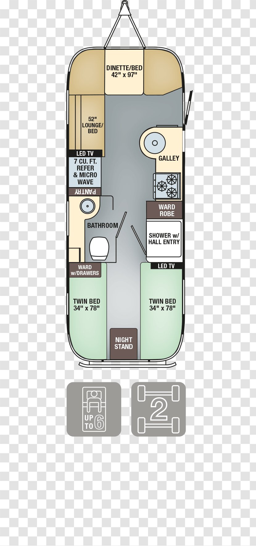 Floor Plan Airstream Caravan Campervans - Battery Furnace Transparent PNG