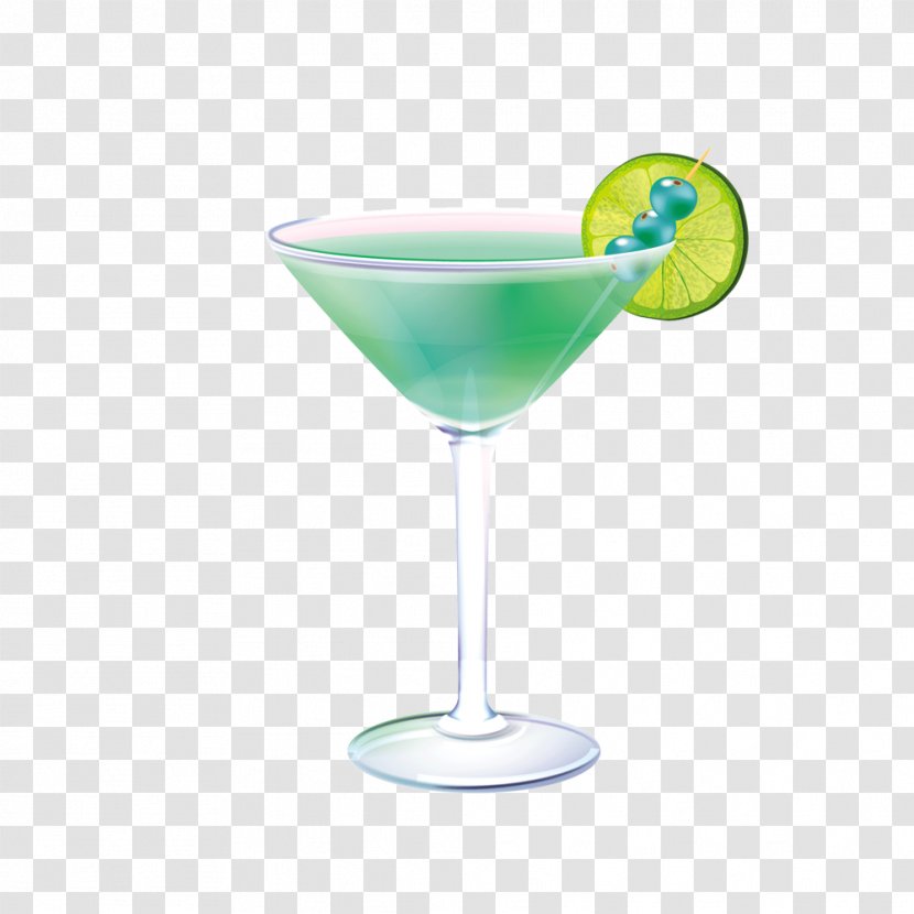 Cocktail Garnish Juice Martini Blue Hawaii - Melon Liqueur - Goblet Transparent PNG