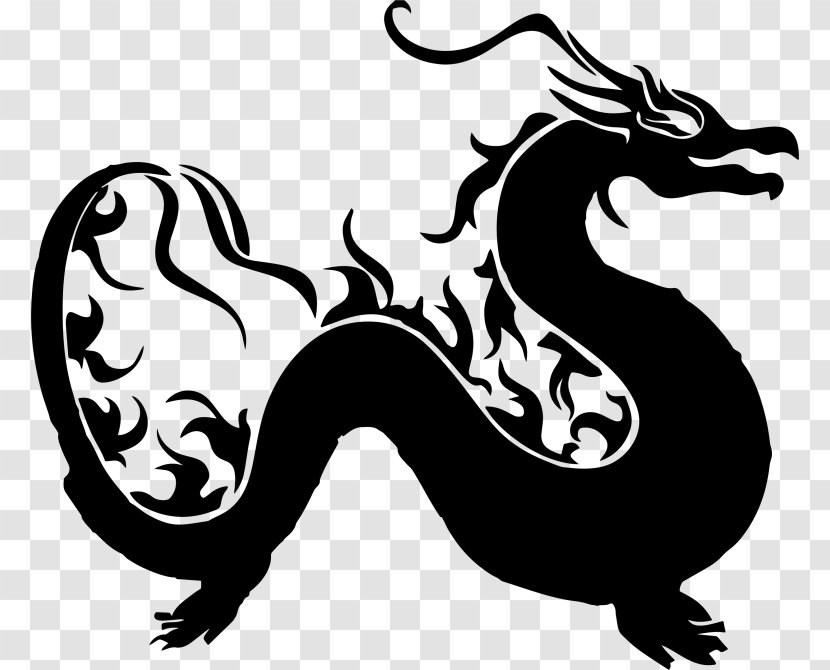 Chinese Dragon Clip Art - Monochrome Photography Transparent PNG
