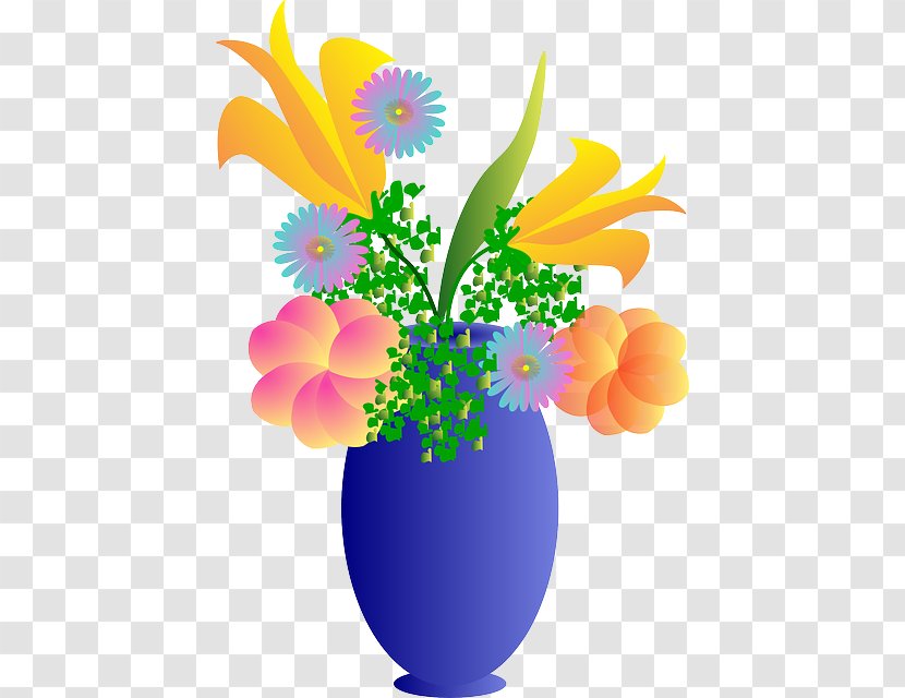 Clip Art Vase Flower Openclipart - Petal - Renkli Vazo Transparent PNG