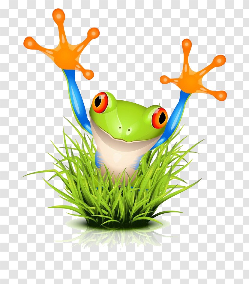 Tree Frog Royalty-free Clip Art - Organism - The Frogs Surrounded By Weeds Transparent PNG