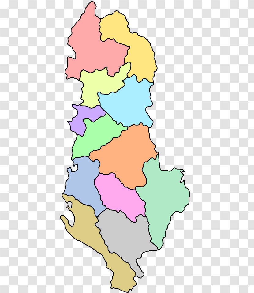 Administrative Divisions Of Albania Vlorë County Mirditë District Durrës Malësi E Madhe - Area Transparent PNG