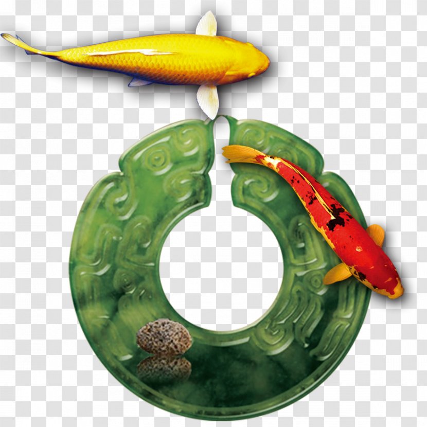 Jade Jewellery Ring - Gold - And Fish Transparent PNG