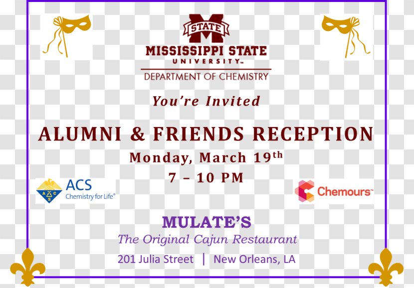 Mississippi State University Font Line The Chemours Company - Brand - Meeting Invitations Transparent PNG