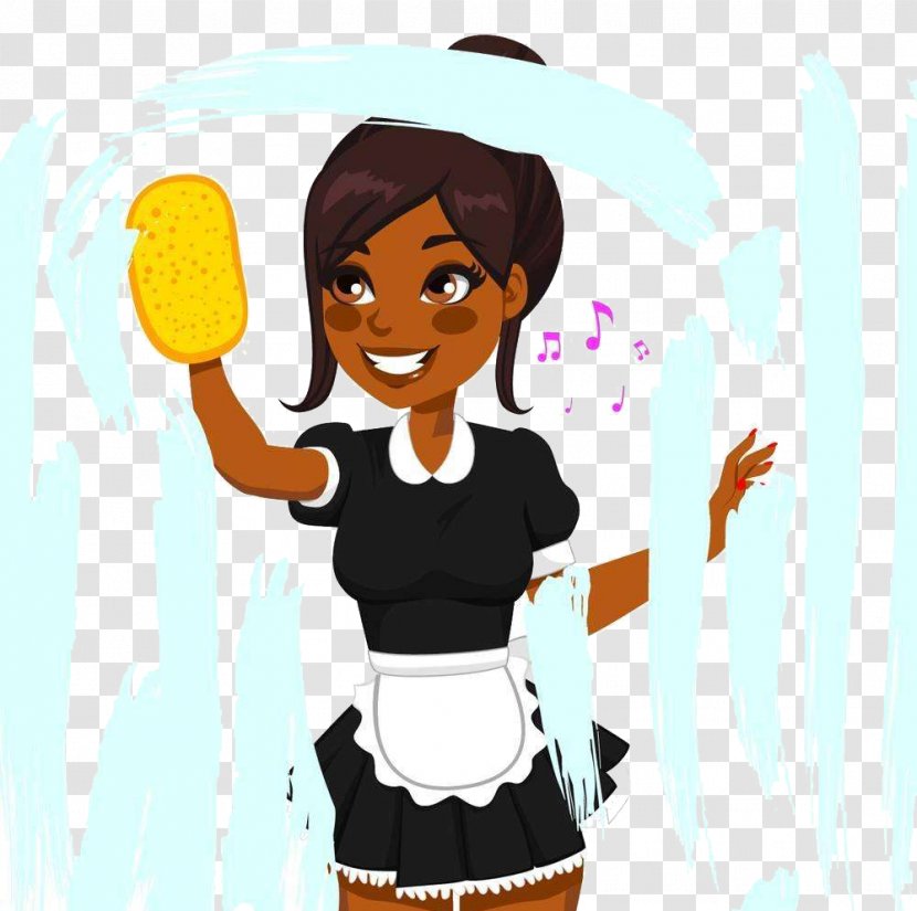 Window Cleaner African American Maid Cleaning - Flower - Black Girls Clean Patterns Transparent PNG