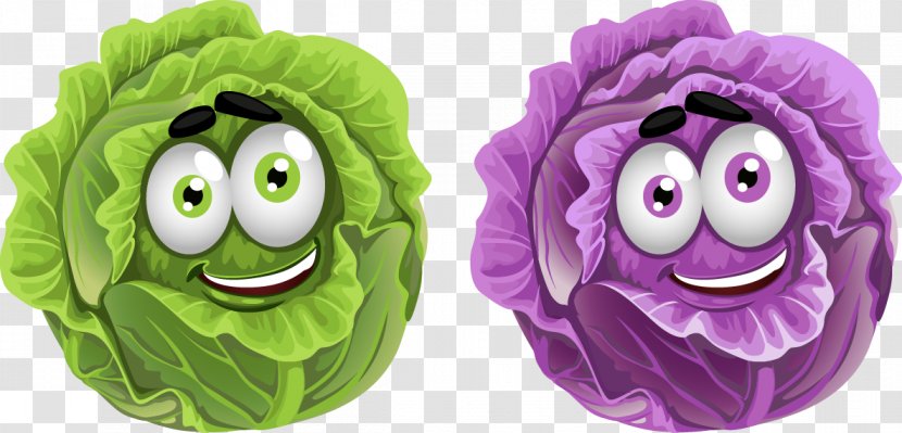 Vegetable Cartoon Fruit Clip Art - Capsicum - Vector Cute Vegetables Cabbage Purple Transparent PNG