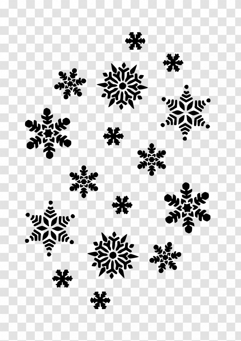 Snowflake Black And White Clip Art - Snow Flakes Transparent PNG