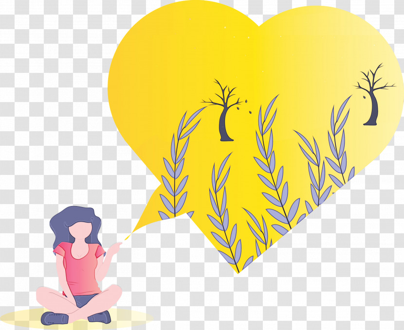 Yellow Heart Love Gesture Smile Transparent PNG