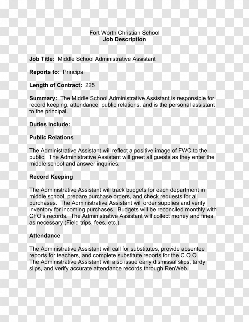 Administrative Assistant Résumé Job Description Personal Business Administration Transparent PNG