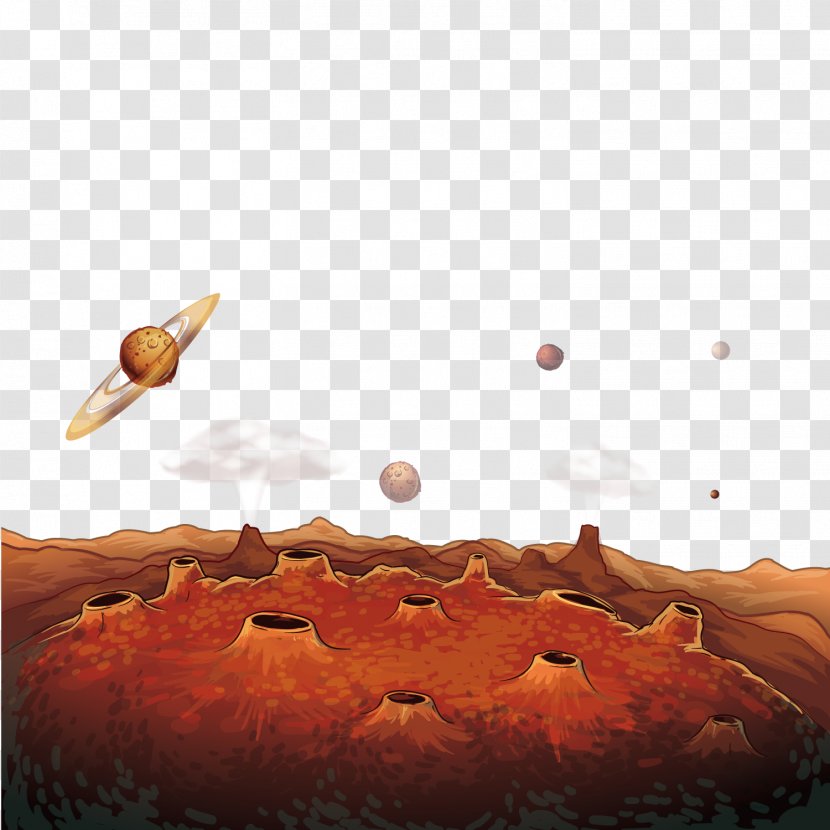 Planet Outer Space Illustration - Orange - Cosmic Transparent PNG