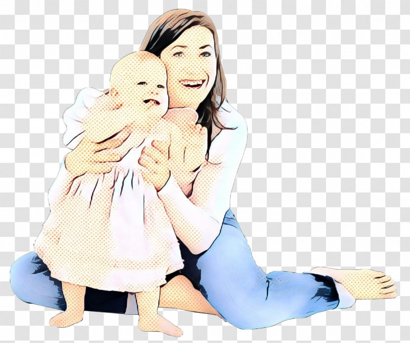 Cartoon Sitting Leg Child Mother - Finger - Daughter Gesture Transparent PNG