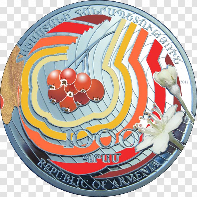 Silver Coin Gold Central Bank Of Republic Armenia - Armenian Dram Transparent PNG