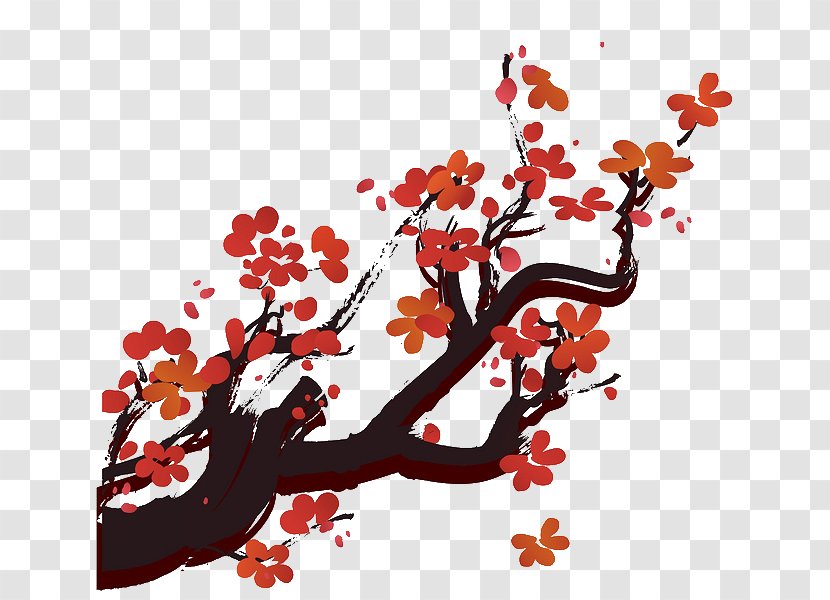 Chinese New Year Years Day Mid-Autumn Festival Lunar - Art - Plum Flower Transparent PNG