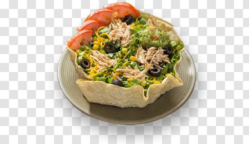 Vegetarian Cuisine Mediterranean Tostada Recipe Leaf Vegetable - Taco Salad Transparent PNG