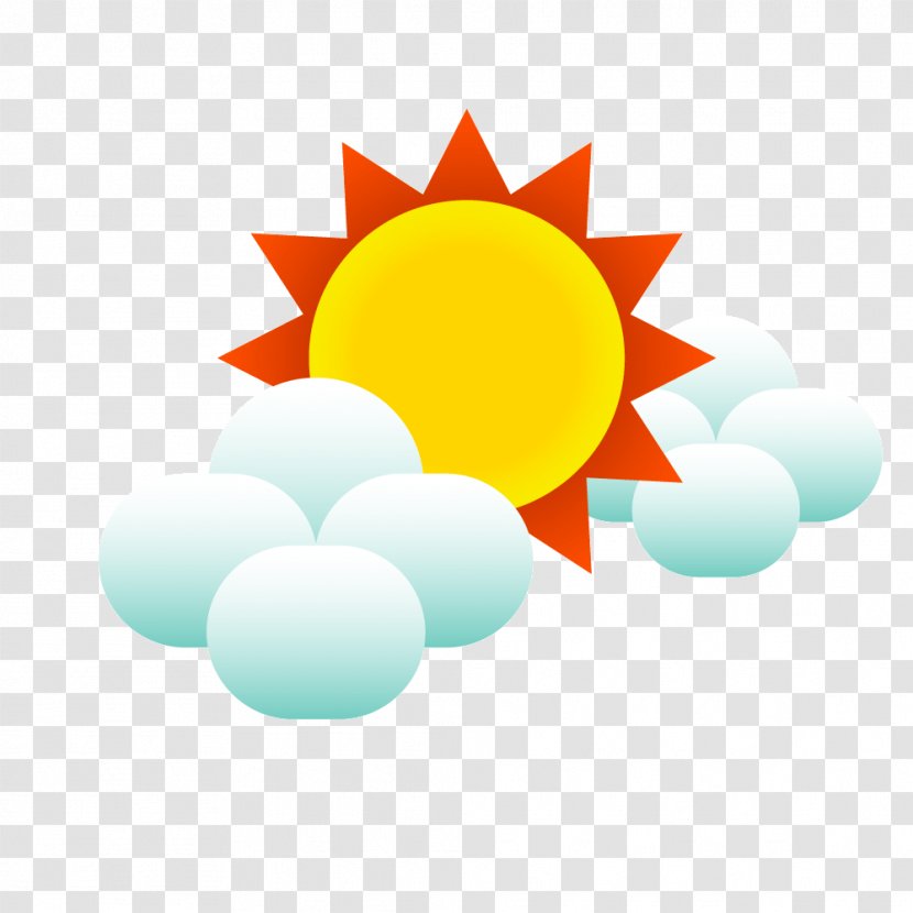 Symbol Logo Sign Icon - Sky - Cartoon Sun Shines Clouds Transparent PNG