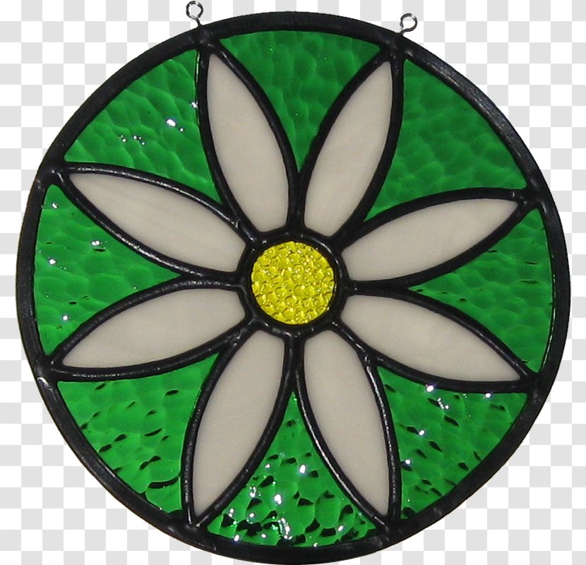 Stained Glass Green Material - Window - Semi-circular Dancing Petals Transparent PNG