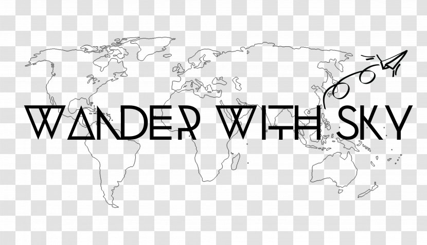 Logo Line Art World White Sketch - Map - Black Transparent PNG