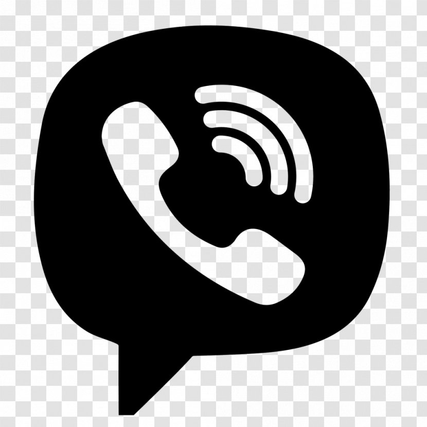 Viber Icon - Messaging Apps - Blackandwhite Symbol Transparent PNG