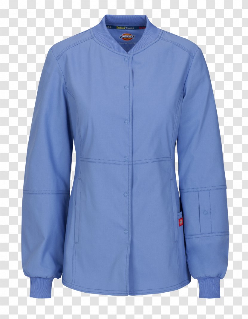 Blue Shell Jacket Clothing Sleeve - Neck Transparent PNG