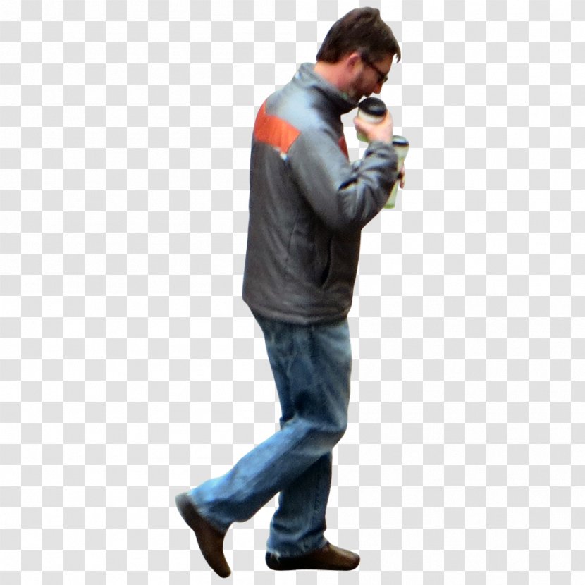 Coffee Jeans Drink Jacket - Sleeve - Walking Man Transparent PNG