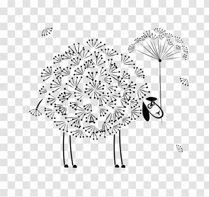 Sheep U7f8a Cartoon - Chinese New Year - Texture Dandelion Creative Elements Transparent PNG