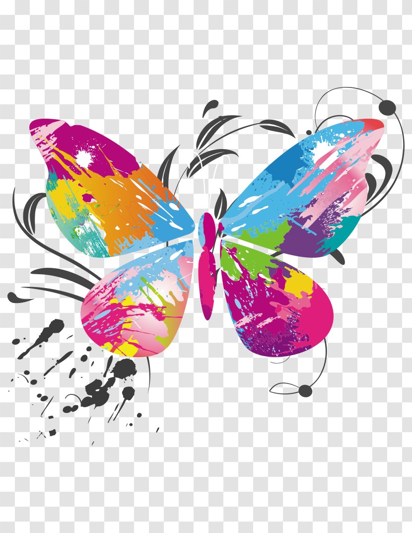 Butterfly Color Euclidean Vector - Invertebrate Transparent PNG