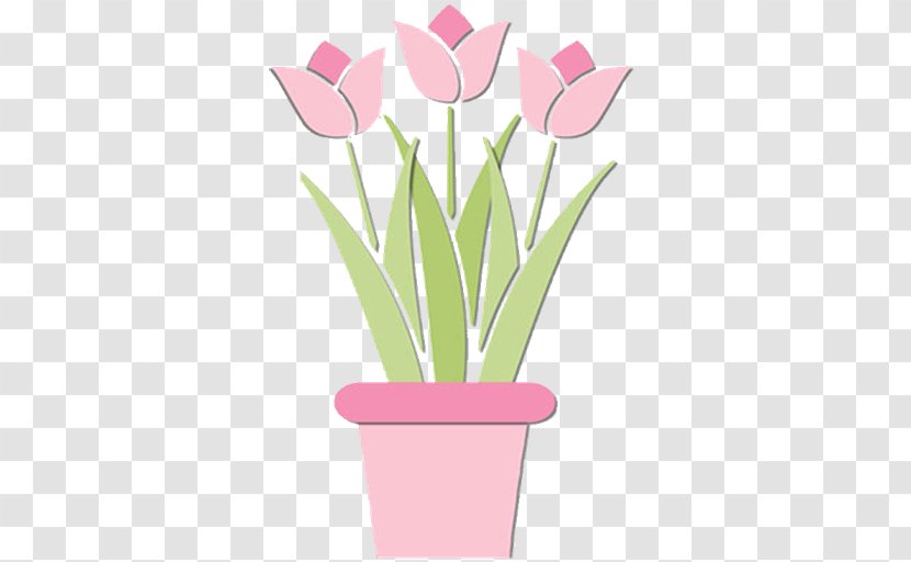 Tulip Cut Flowers Flowerpot Pink M Petal - Stationery Pattern Transparent PNG