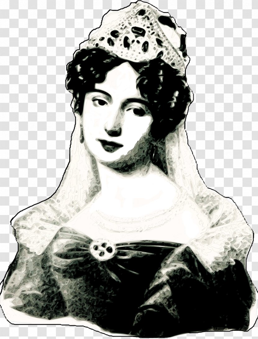 Amélie Of Leuchtenberg Brazil Black And White - Art - Empress Transparent PNG