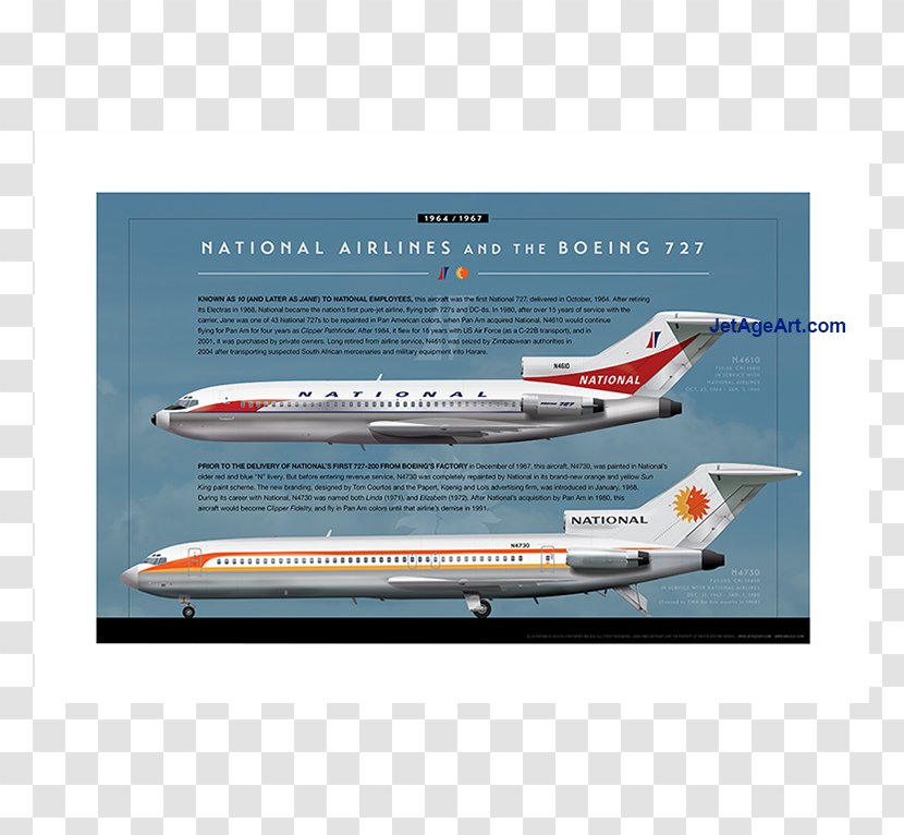 Narrow-body Aircraft Boeing 727 Airline Airplane Livery - Aerospace Engineering Transparent PNG