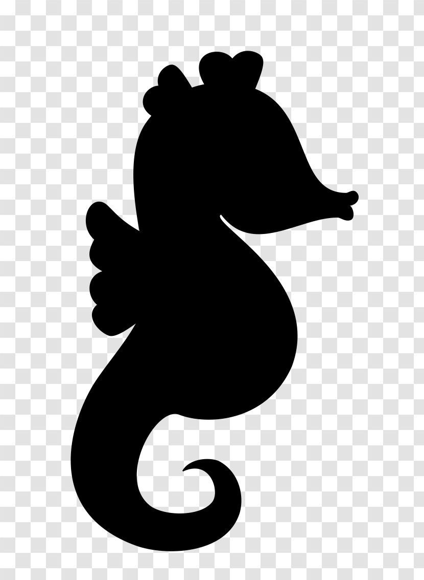 Silhouette Squirrel Black-and-white Seahorse Fish Transparent PNG