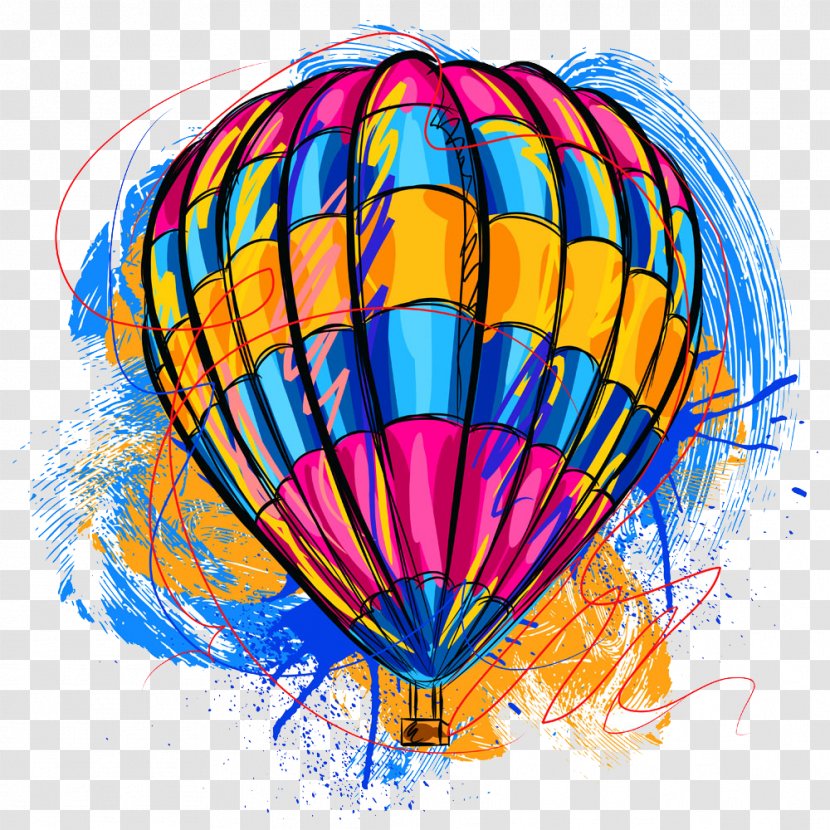 Flight Cartoon Basketball Balloon Illustration - Hot Air Transparent PNG