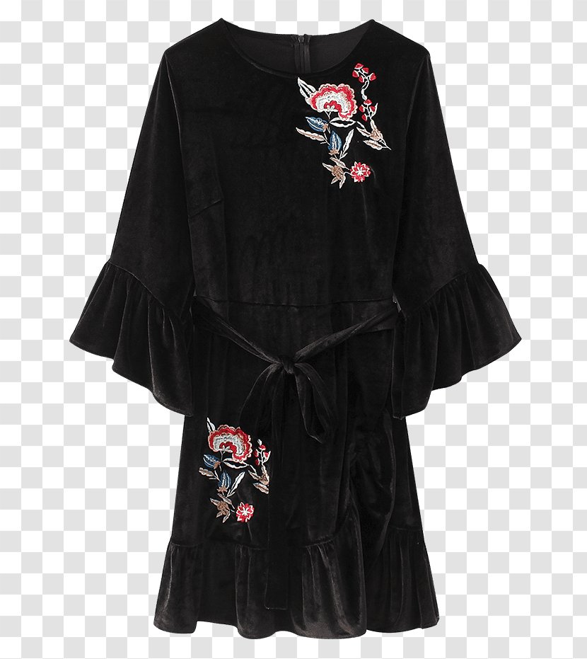 Dress Fashion Ruffle Sleeve Velvet - Outerwear Transparent PNG