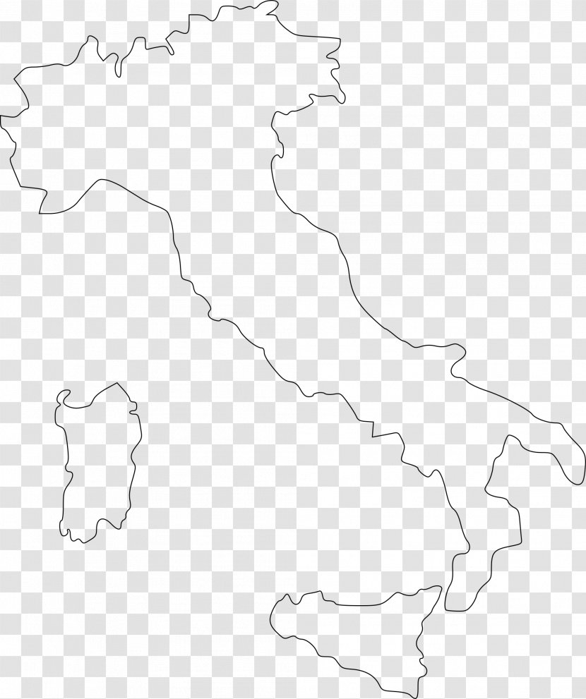 Flag Of Italy Map Clip Art - Monochrome Transparent PNG
