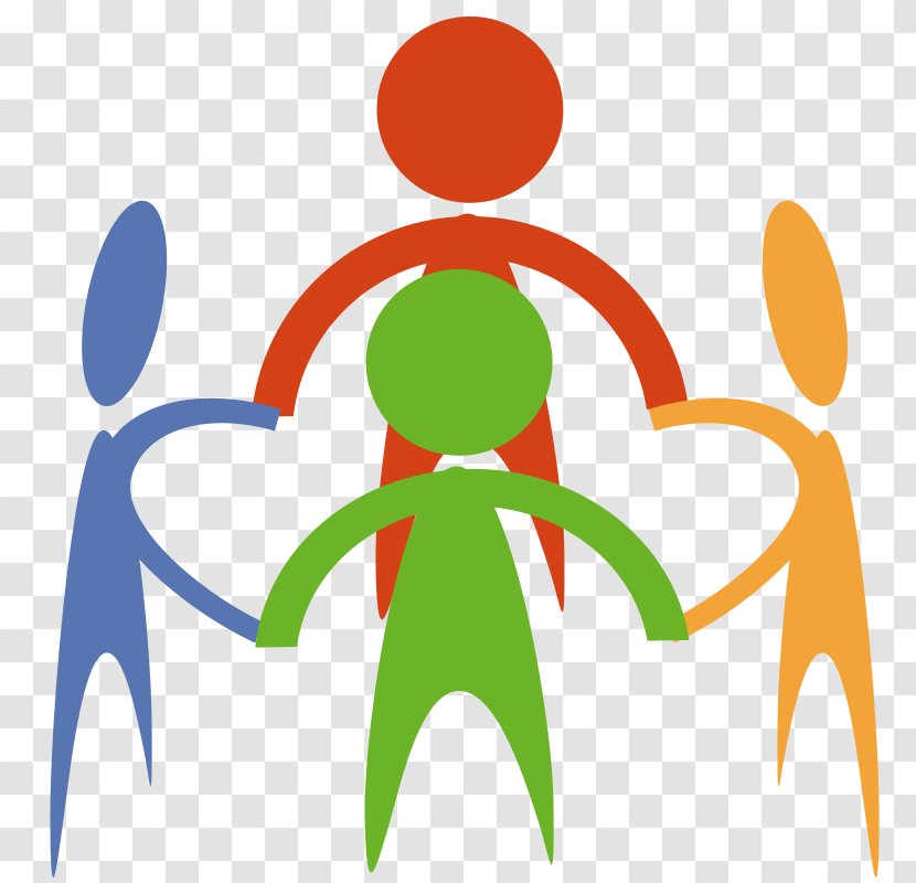 Holding Hands Clip Art - Cartoon - People In A Circle Transparent PNG