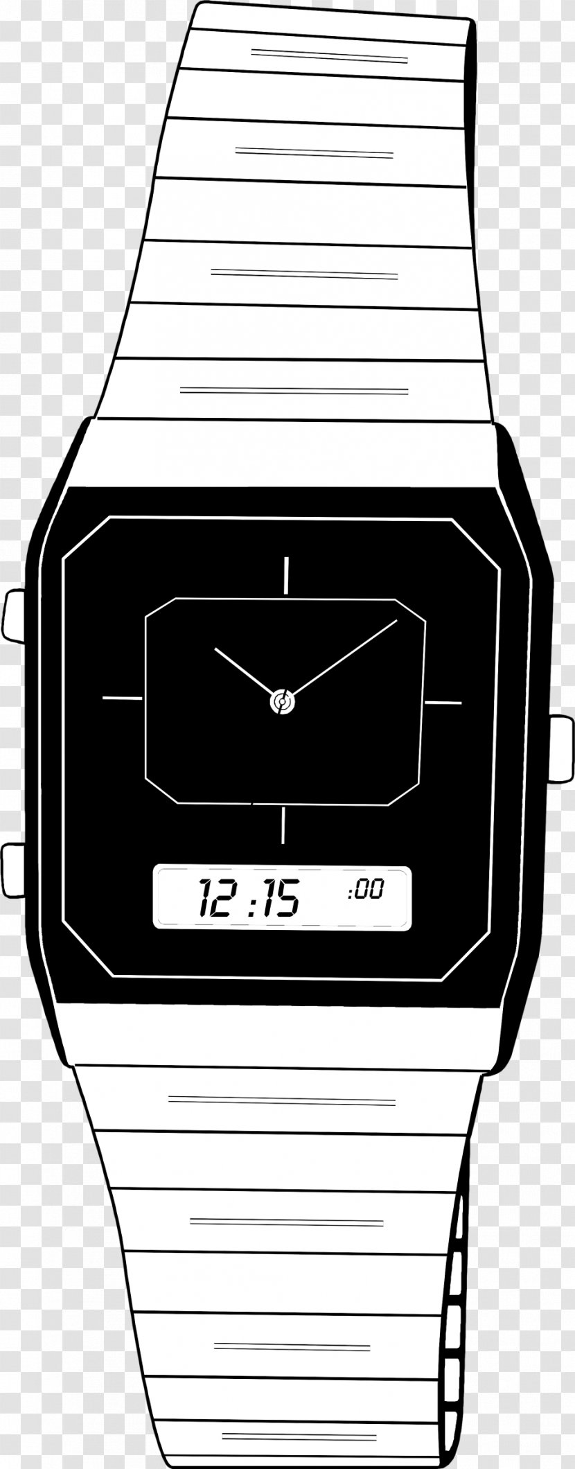 Watch Digital Clock Clip Art - Rectangle Transparent PNG
