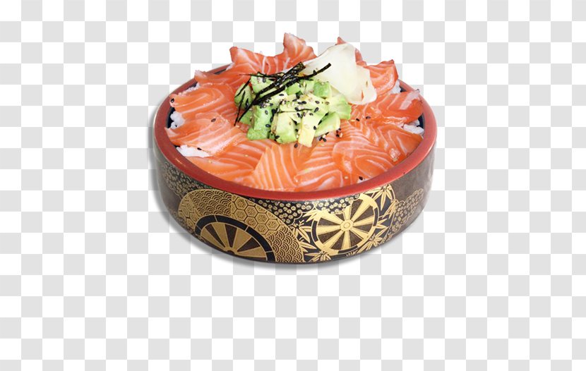 Sashimi Smoked Salmon Sushi Chirashizushi - Dishware - Cafe Carte Menu Transparent PNG