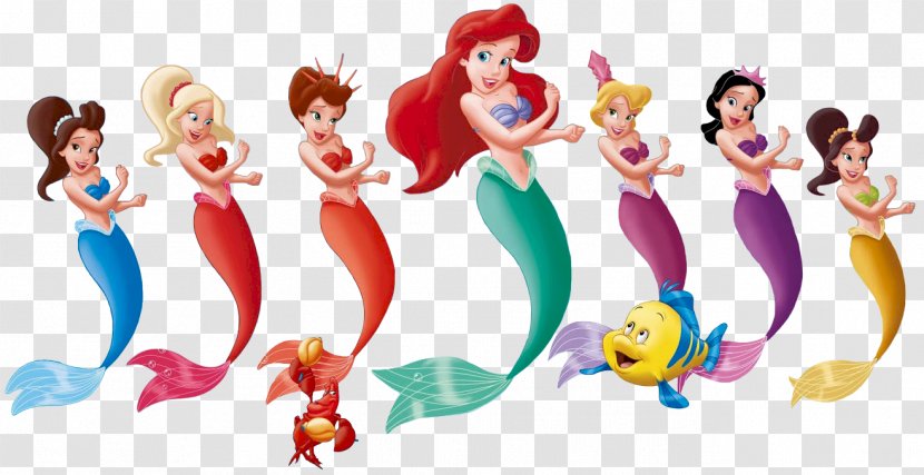 Ariel King Triton Attina Aquata The Little Mermaid - Sister Transparent PNG