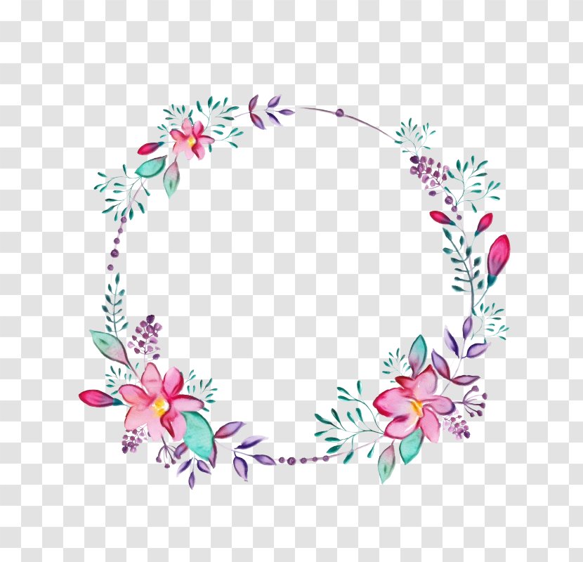 Pink Flower Cartoon - Wreath Wildflower Transparent PNG