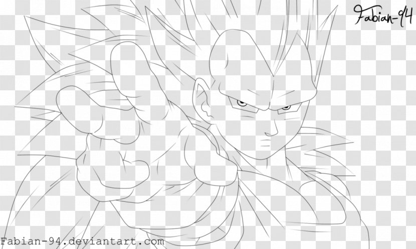 Vegeta Drawing Super Saiyan Line Art Sketch - Flower - Goku Psd Transparent PNG